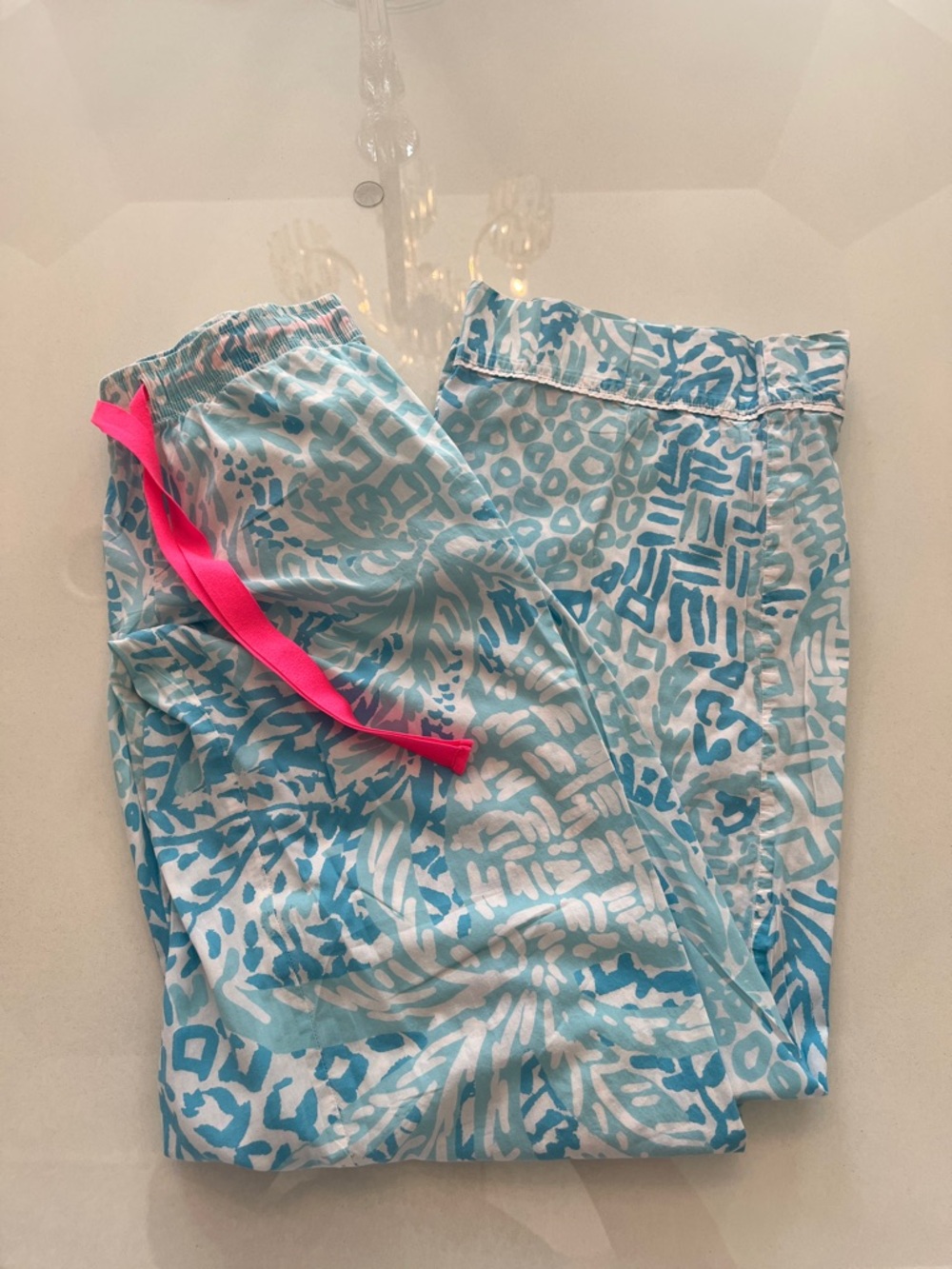Lilly Pulitzer pajama pants Blue & White Printed Lounge Pants lightweight